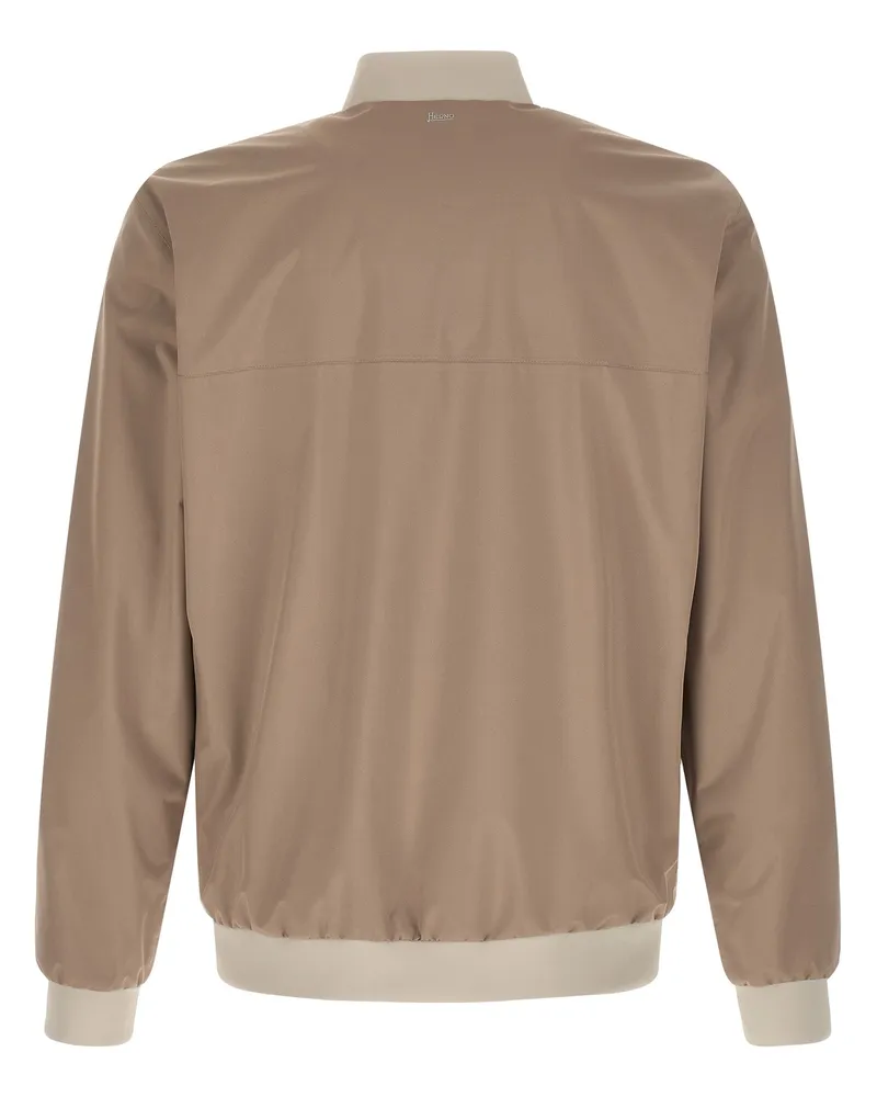 Herno Water-Repellent Bomber Jacket — Beige Beige