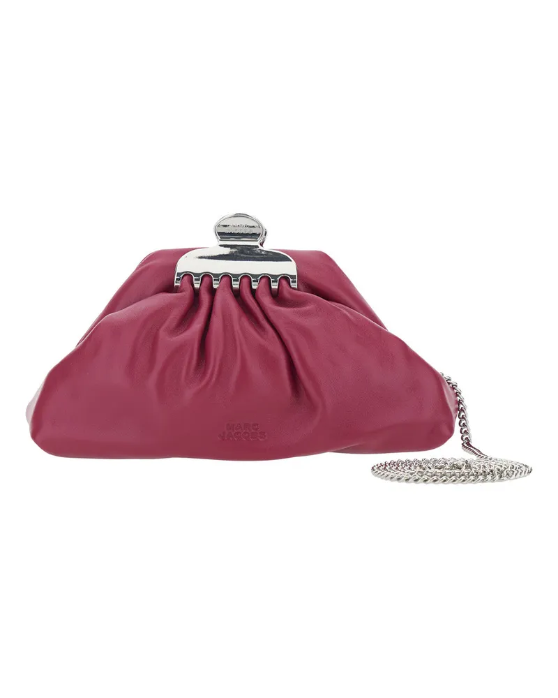 Marc Jacobs Women's Clutch Claw Clip Piccola Pink Leather Lamb Bags Pink