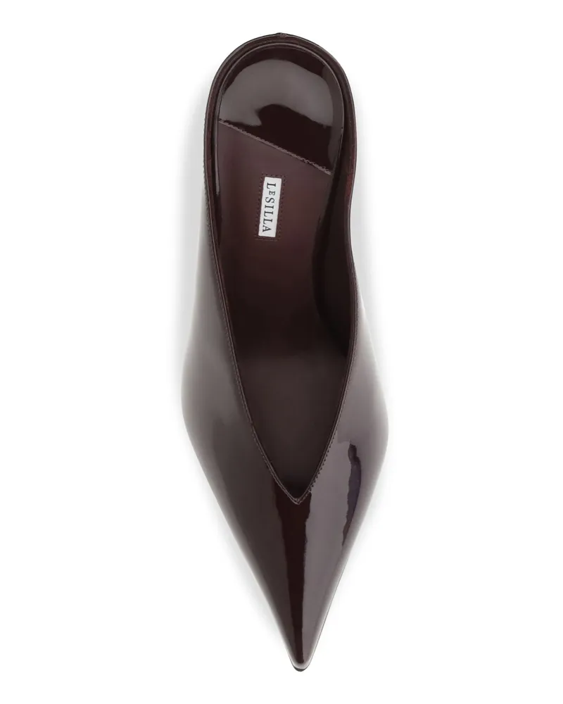 Le Silla Women's Mules Clivage Cherry Calf Leather Pumps High Heel Shoes Brown