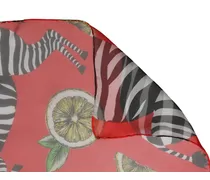 Zebra Print Silk Shawl — Red