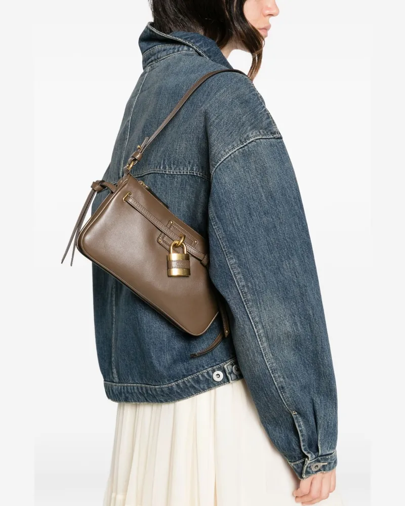 Chloé Leather Shoulder Bag — Brown Brown