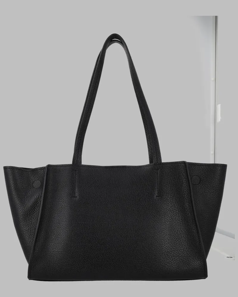 Michael Kors Hamilton Moderne Leather Tote Bag — Black Black