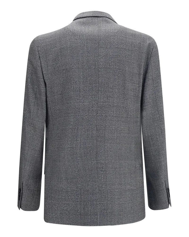 LARDINI Men's Double-Breasted Wool Blazer 990gr Merino Ovis Aries Blazers E Vests Gray