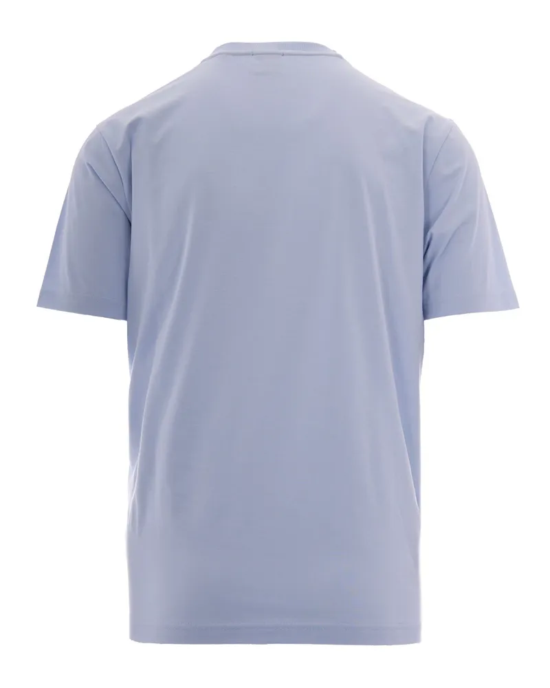HUGO BOSS Men's T-Shirt Logo Grafico Open Blue Cotton T-Shirts And Polos Blue