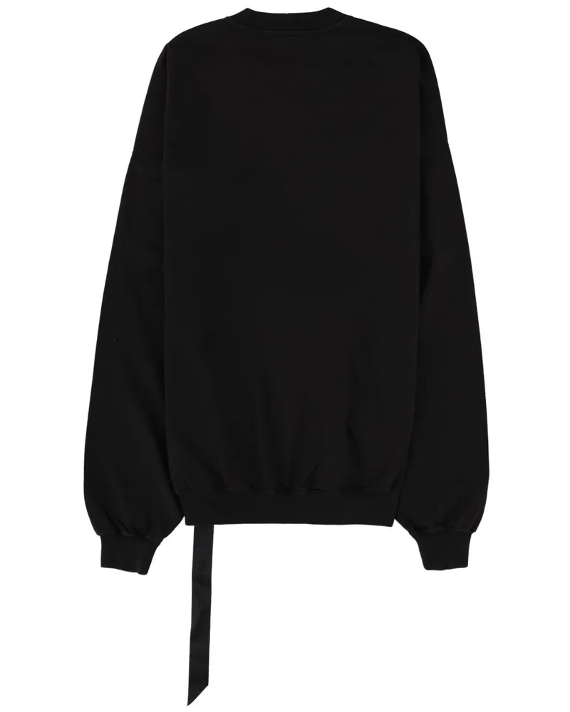 DRKSHDW by Rick Owens Oversized Crewneck Cotton Sweatshirt — Black Black