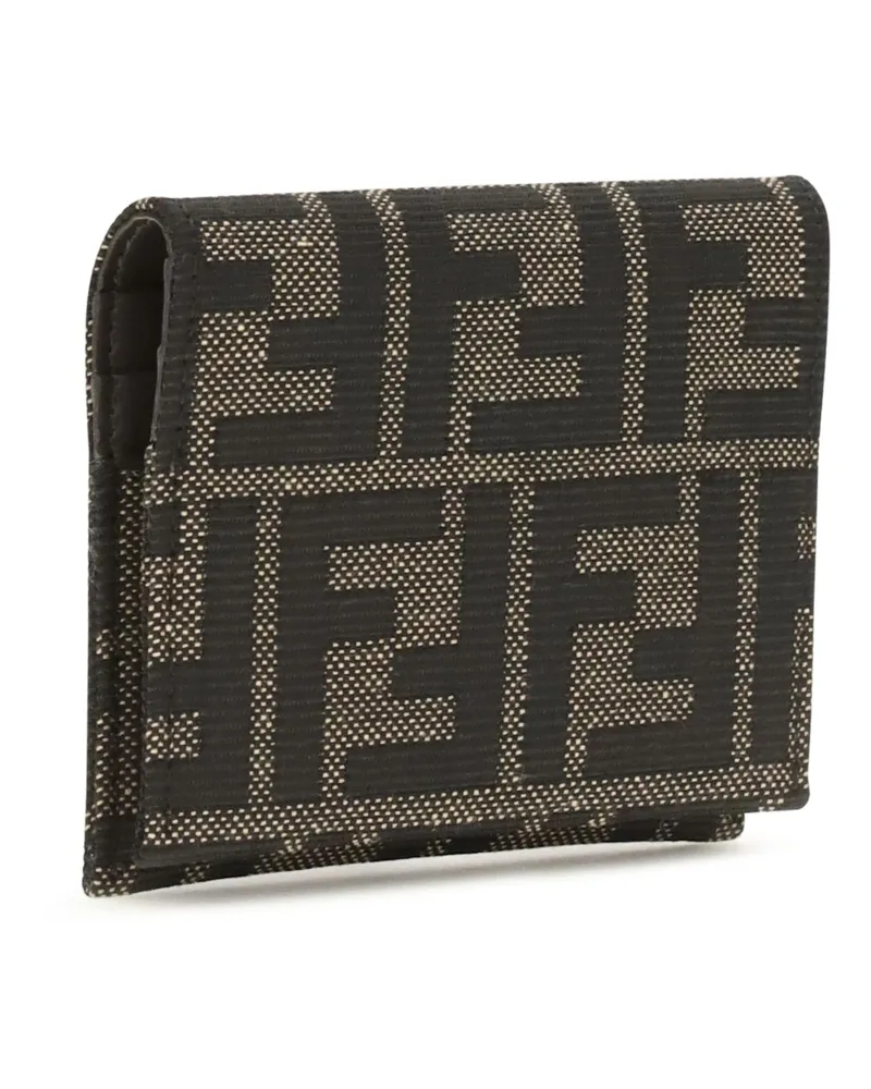 Fendi Women's Ff Jacquard Card Holder Tabacco Moro Polyester; Cotton Wallet Brown