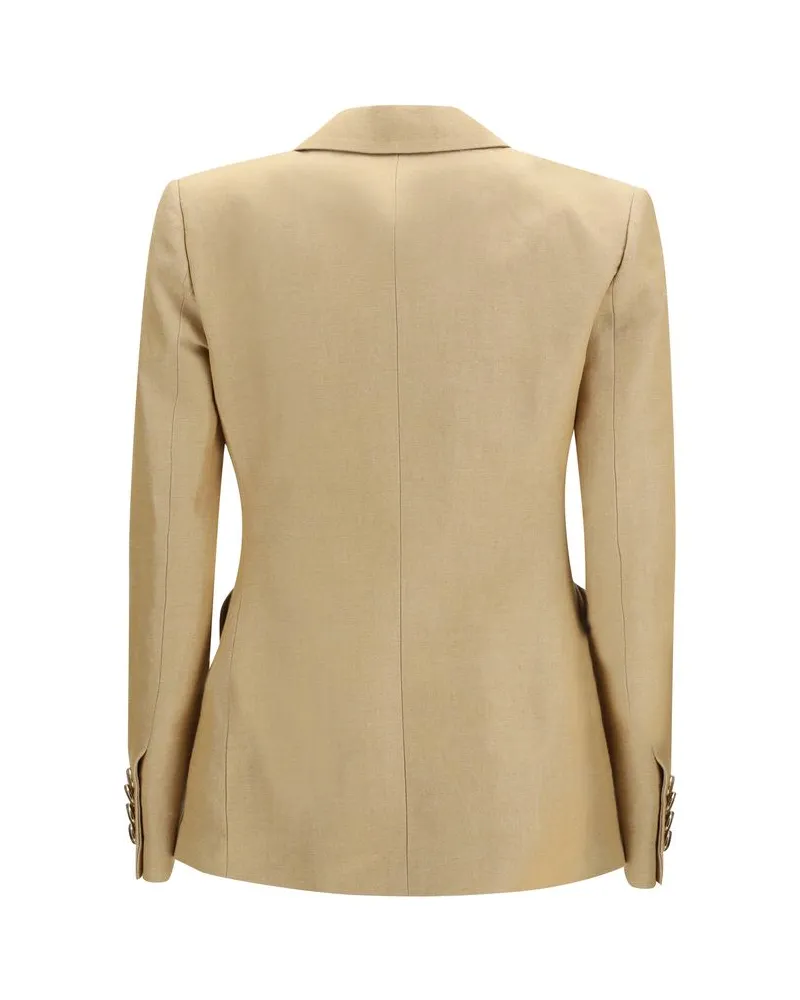 Blazé Milano Women's Beige Linen Blazer Clothing Beige