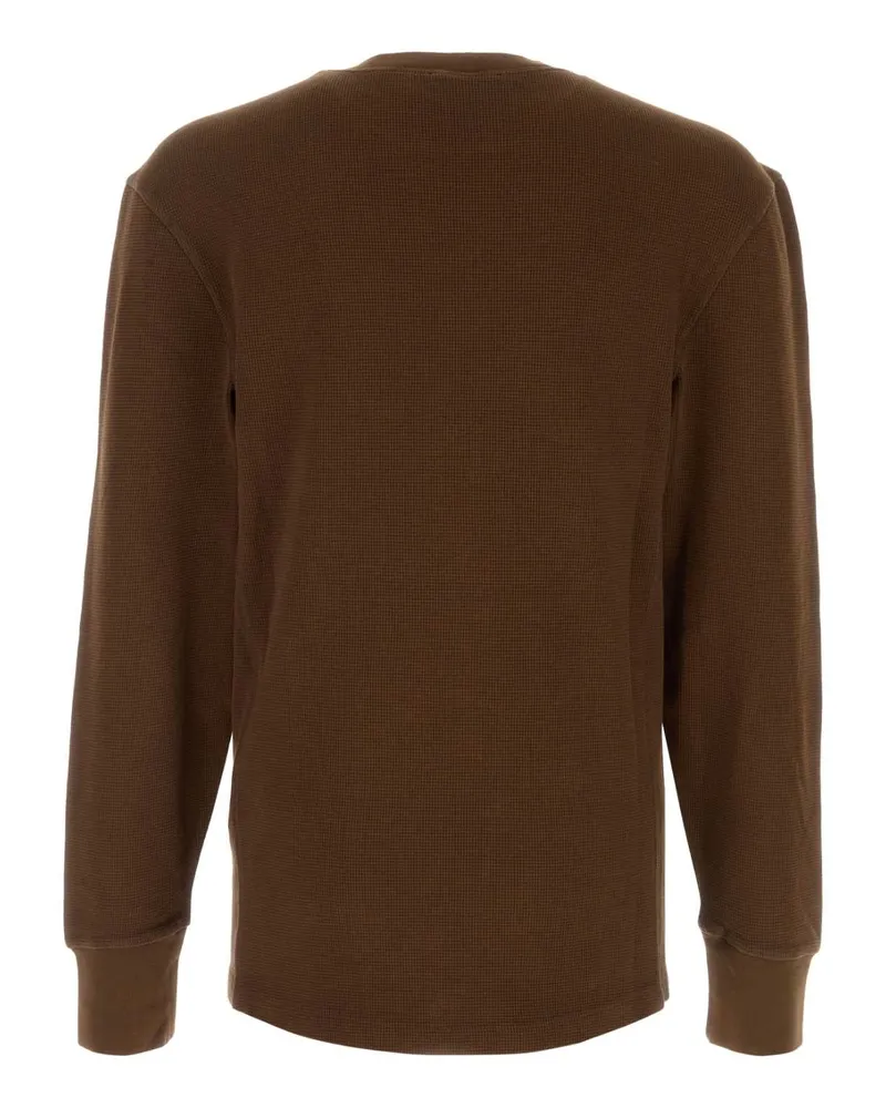 Entire Studios Men Long T-Shirt Brown Cotton Brown