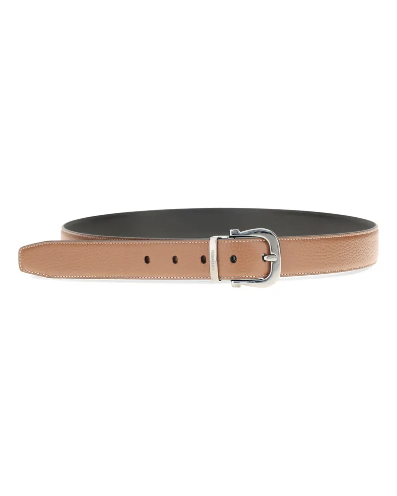 Ferragamo Men's Belt Gancini Cognac Calf Leather Brown