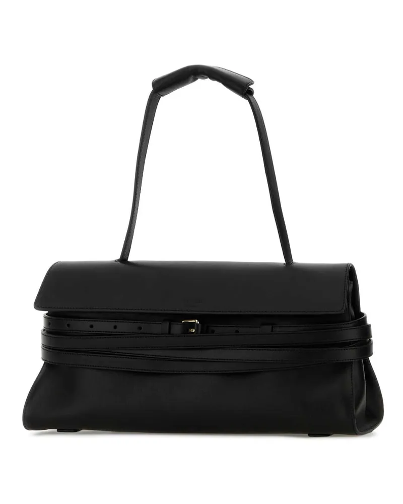 Moschino Women's Black Nappa Leather Shoulder Bag Nero Borse A Mano Black