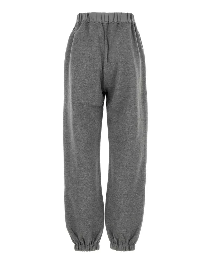 Carven Ribbed-Cuff Cotton-Blend Joggers — Gray Gray