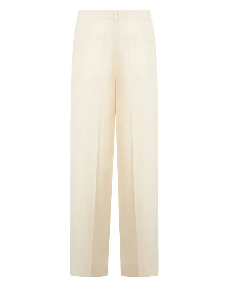 Totême Women's Trousers With Pleats Ecru Viscose Trouser Suits Beige