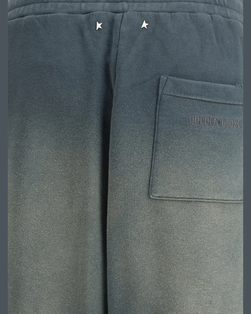 Golden Goose Women Sweatpants Bleached Washed Black Cotton Trousers Gray