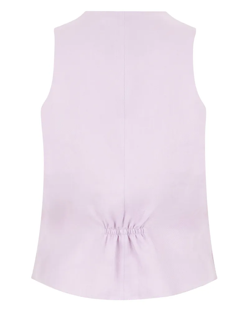 Tagliatore Women's Linen Vest Gracie Lilac Waistcoats & Gilets Pink