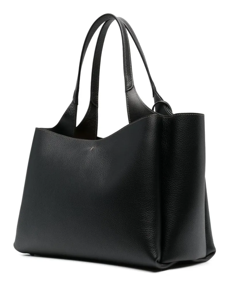 TOD'S Pebbled Leather Tote Bag — Black Black