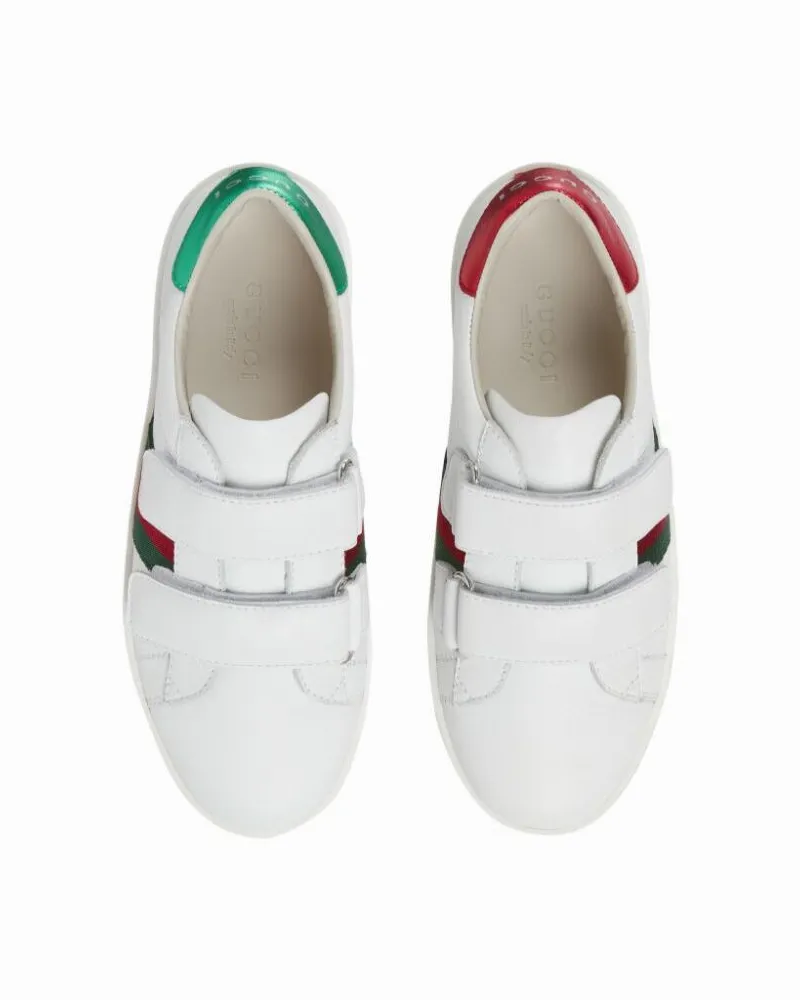 Gucci Boys' Sneakers Ace White Leather Calf Trainers White