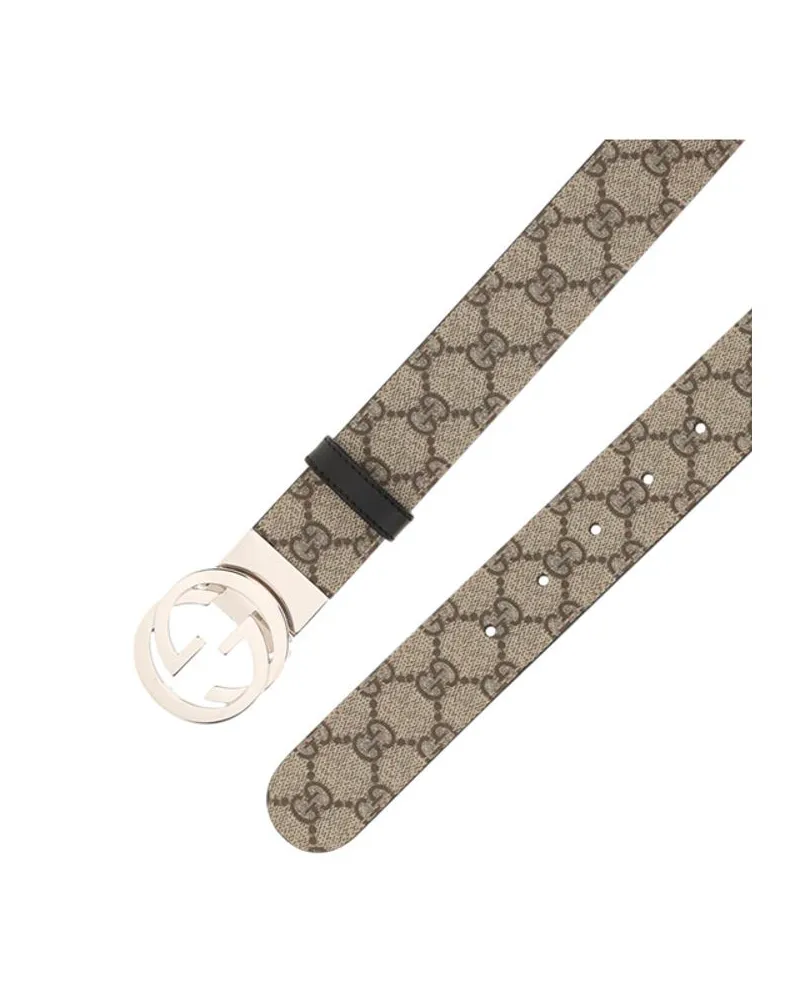 Gucci Men's Brown Cotton Regular Belt Brown