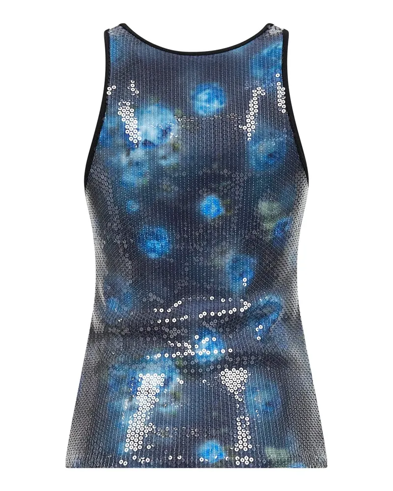Diesel Women's Sleeveless Top T-Unky Multicolour Polyamide Tops Blue