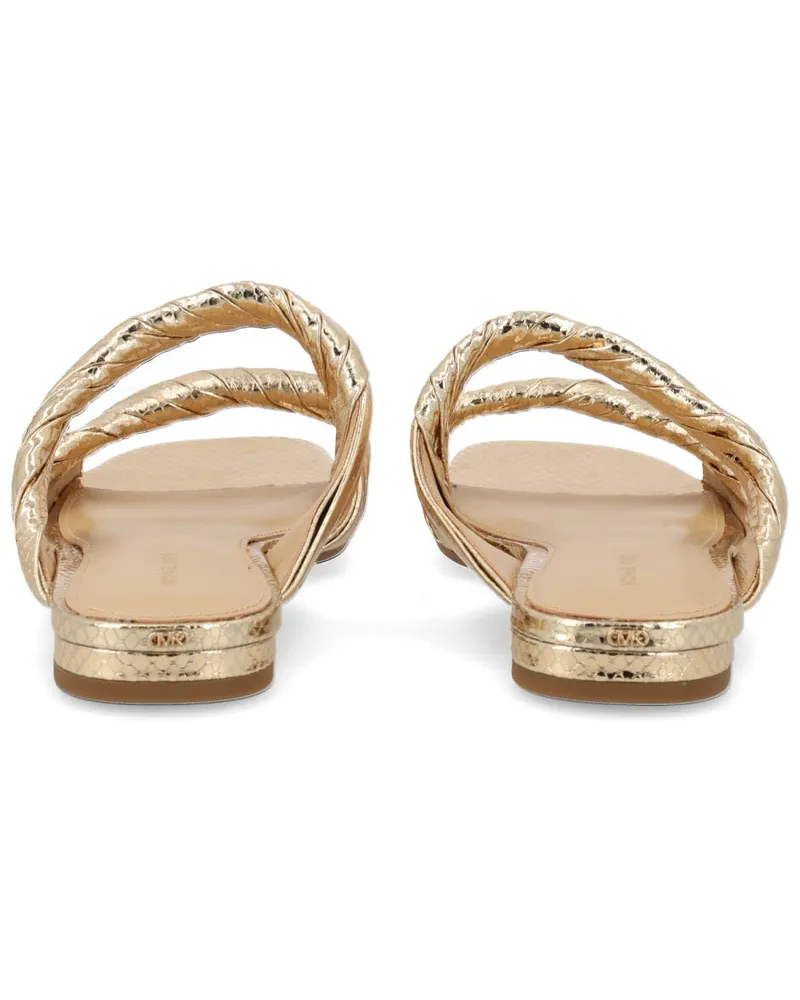 Michael Kors Metallic Goat Leather Sandals — Gold Gold