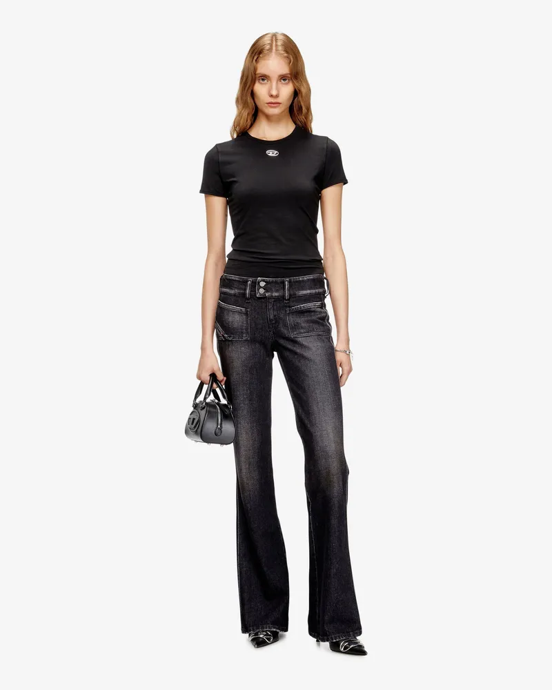 Diesel Women's T-Shirt T-Uncutieslong-Od Black Cotton T-Shirts & Jerseys Black