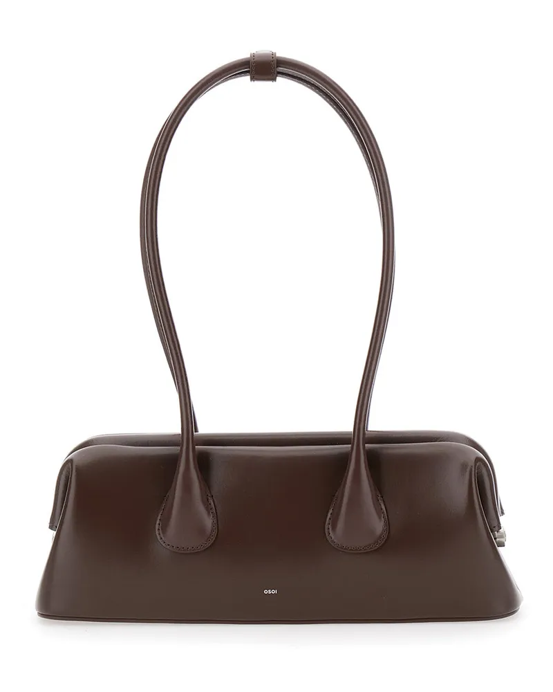 OSOI Women's Shoulder Bag Boatwide Mini Black Leather Cow Black