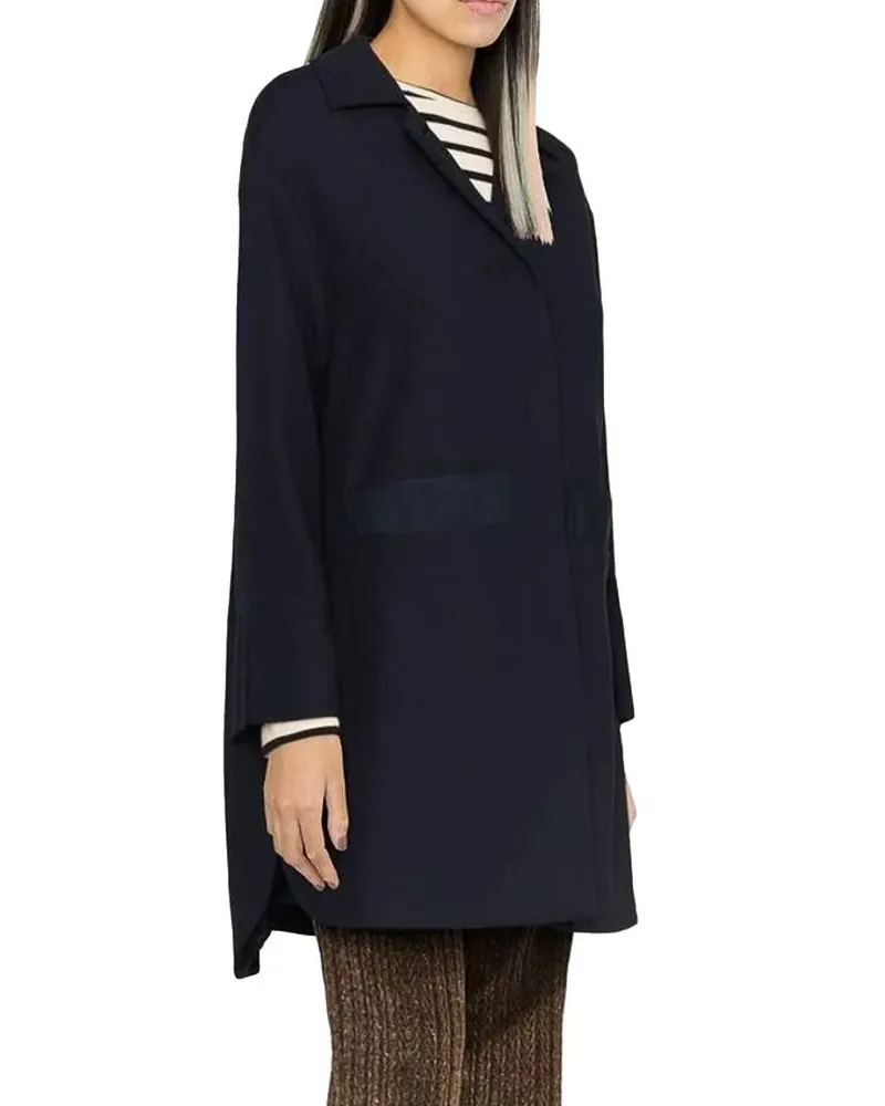 Herno Women's Blue Cotton Coat Clothing Black