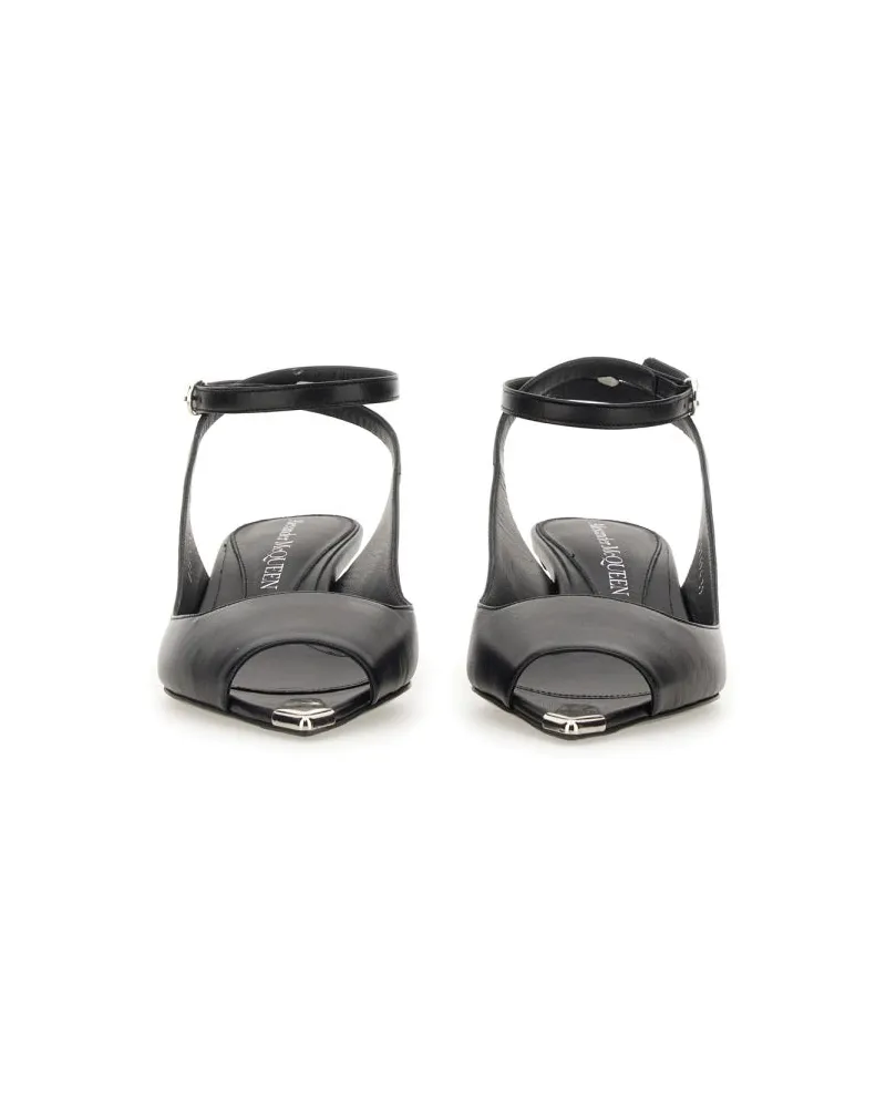 Alexander McQueen Punk Heel Sandal — Black Black