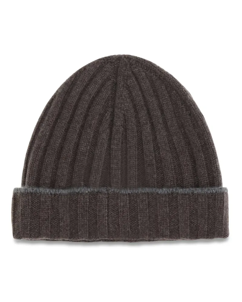 Brunello Cucinelli Men's Beanie Hat Brown Kashmir-Capra Hircus E Hairbands Kashmir/capra Brown