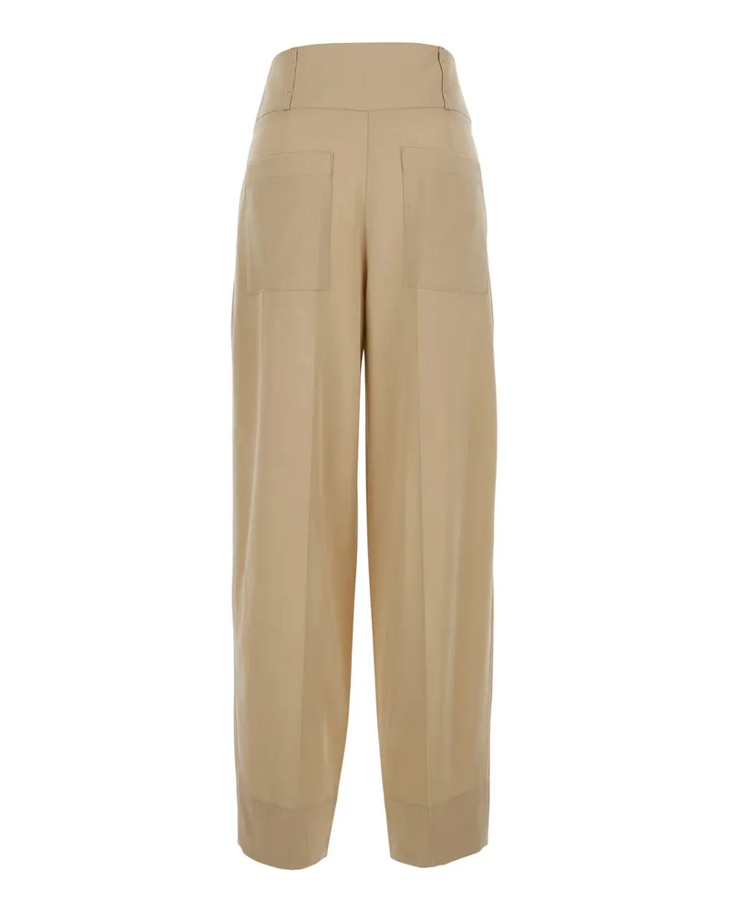 Totême Women's Trousers Draped Balloon Beige Viscose Beige