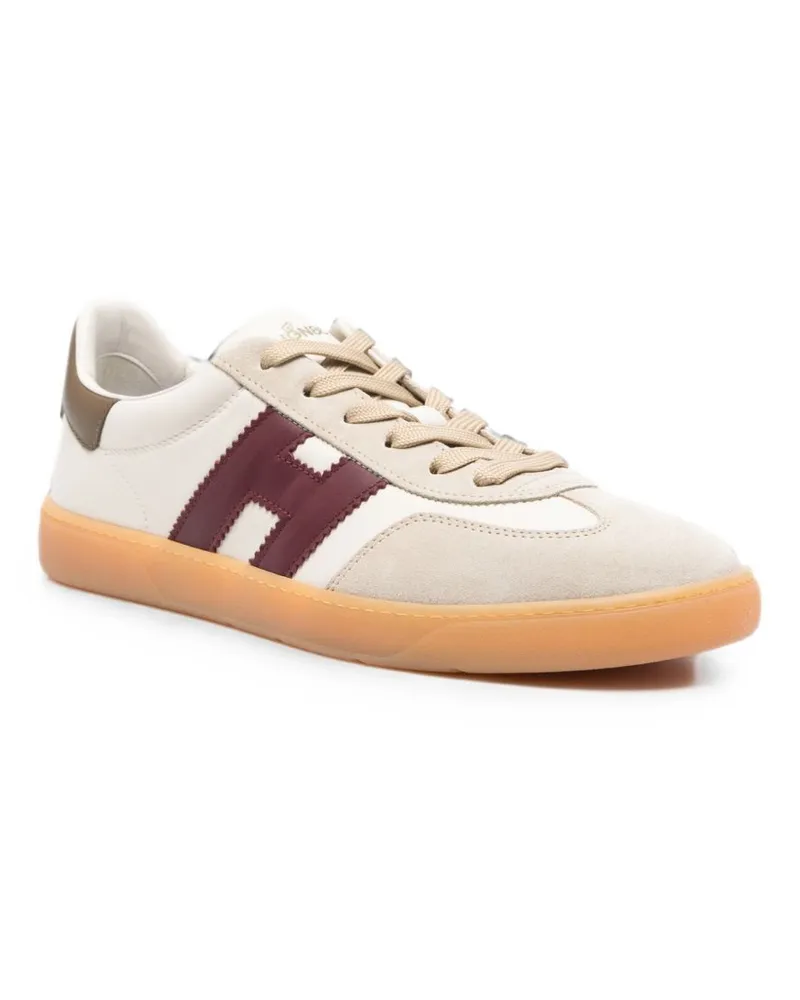 Hogan Suede Colorblock Sneaker — Beige Beige