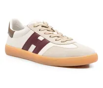 Suede Colorblock Sneaker — Beige