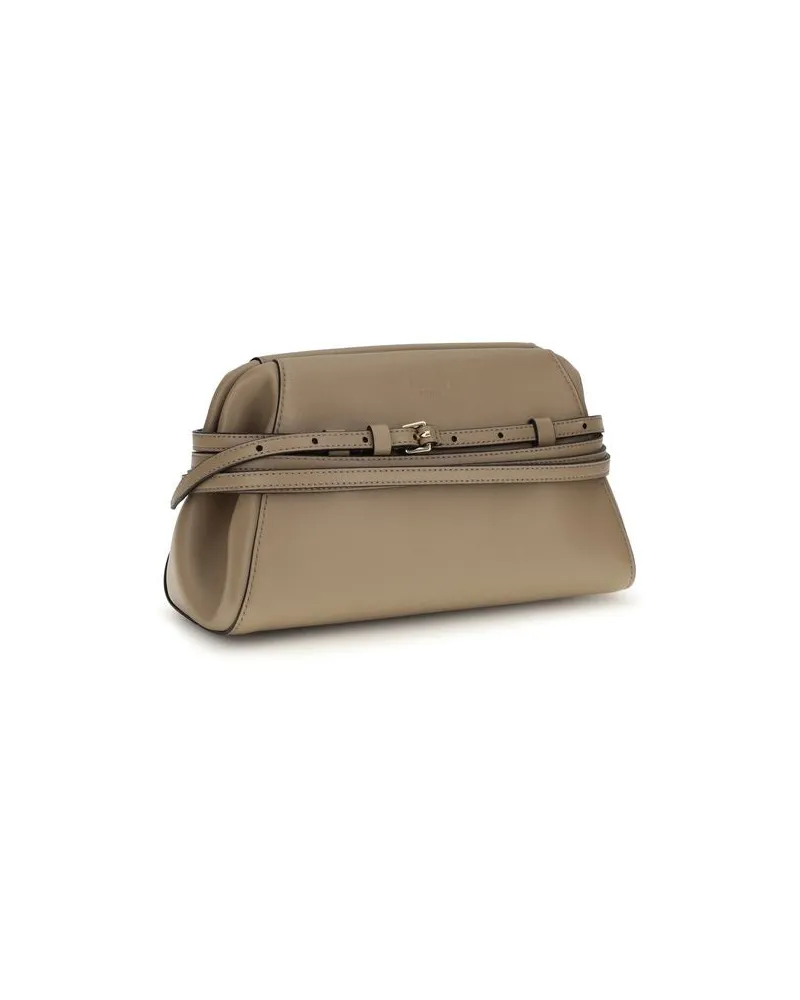 Moschino Women's Beige Goatskin Shoulder Bag Beige