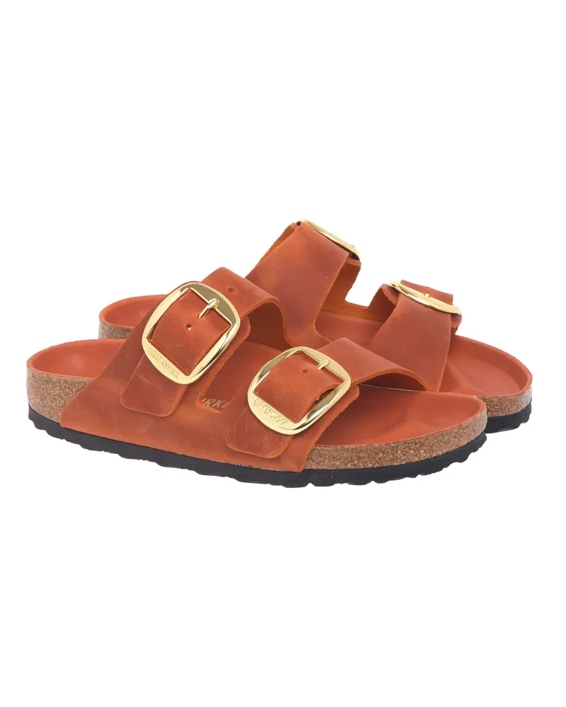 Birkenstock Women's Slides Arizona Burnt Orange Slippers Flat Shoes Orange