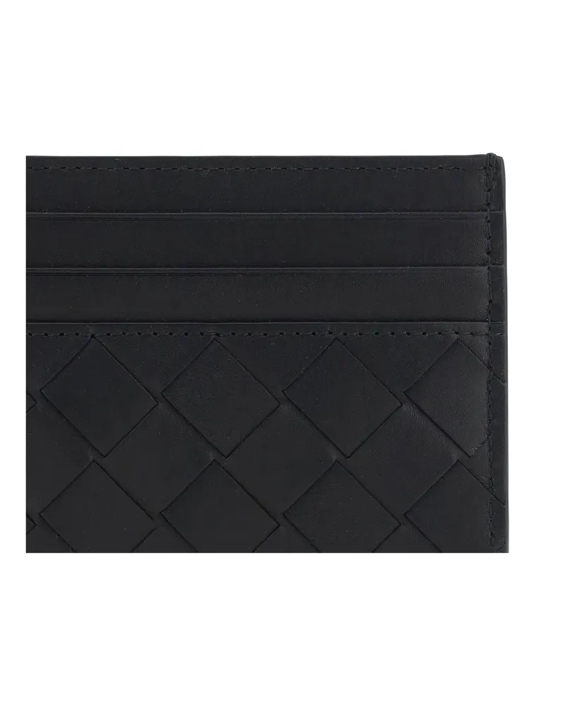 Bottega Veneta Men's Leather Card Holder Black-Silver Calf Phone Cases & Technology Black/silver Black