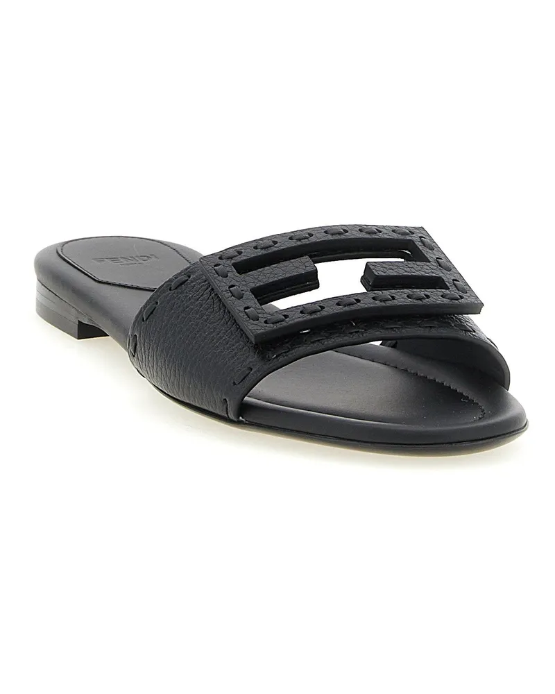 Fendi Baguette Slides — Black Black