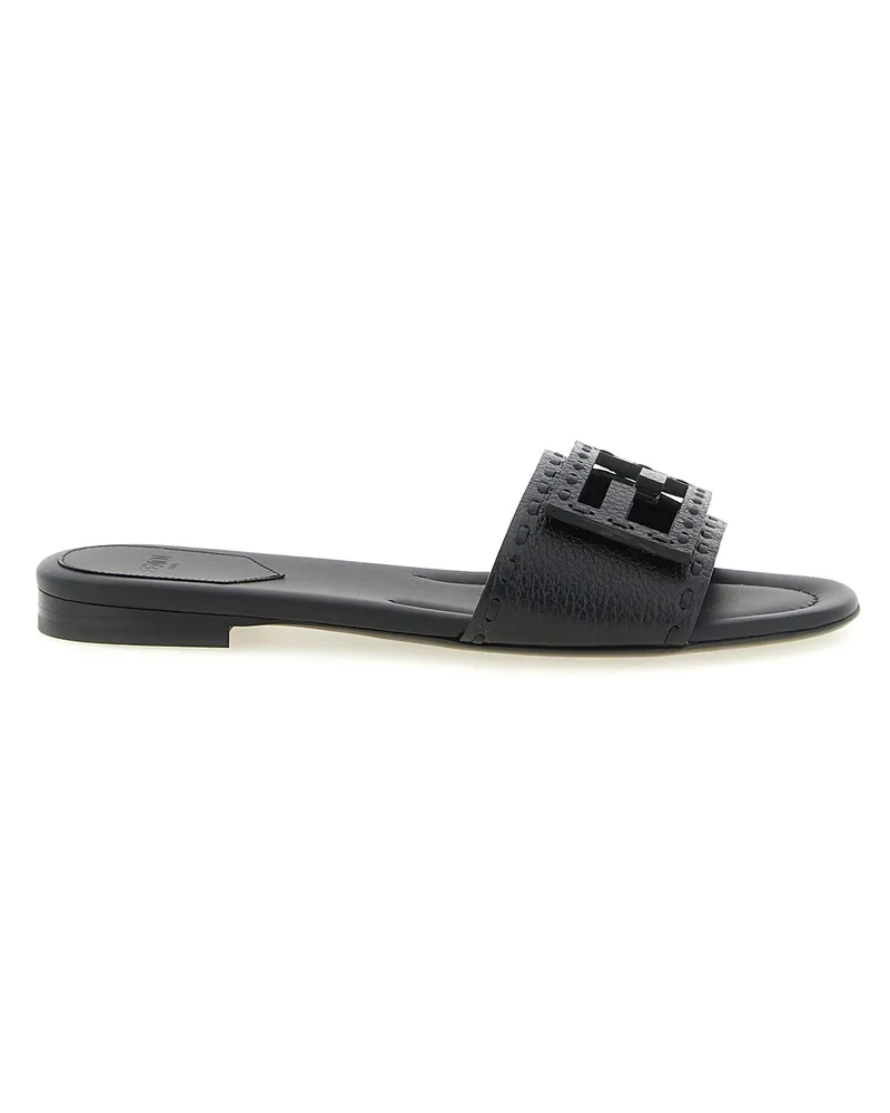 Fendi Baguette Slides — Black Black