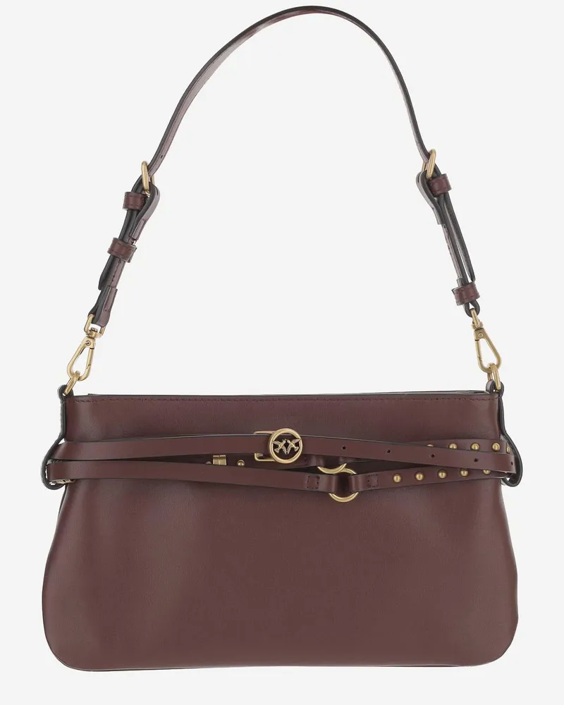 Pinko Women's Shoulder Bag Brown Leather Brown