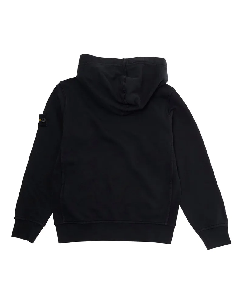 Stone Island Cotton Logo Patch Hoodie — Black Black