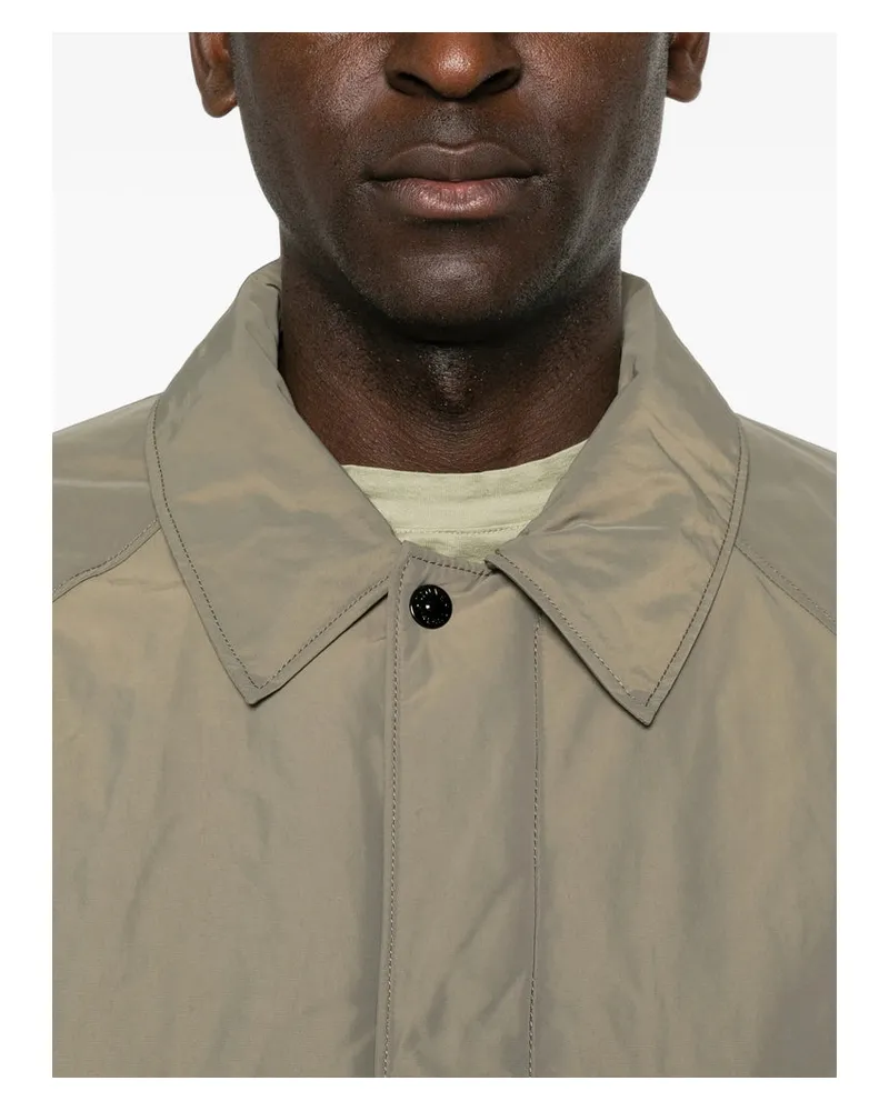 Stone Island Hooded Wool Blend Jacket — Grey Grey