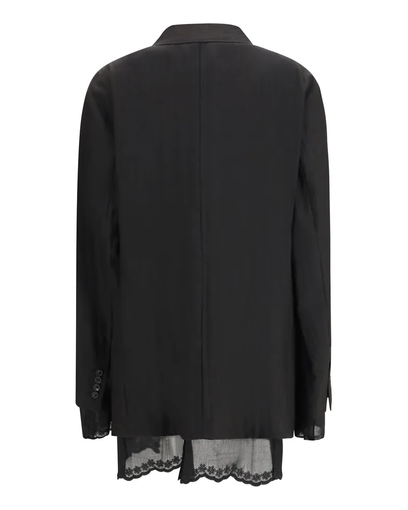 Our Legacy Women's Blazer Reversible Single-Breasted Soot Black Linen Blazers Jacket Black