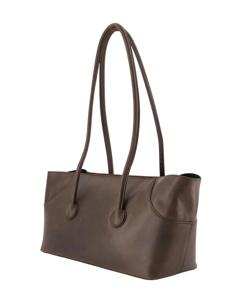 Marge Sherwood Women's Boat Large Shoulder Bag Brown Cowhide Brown
