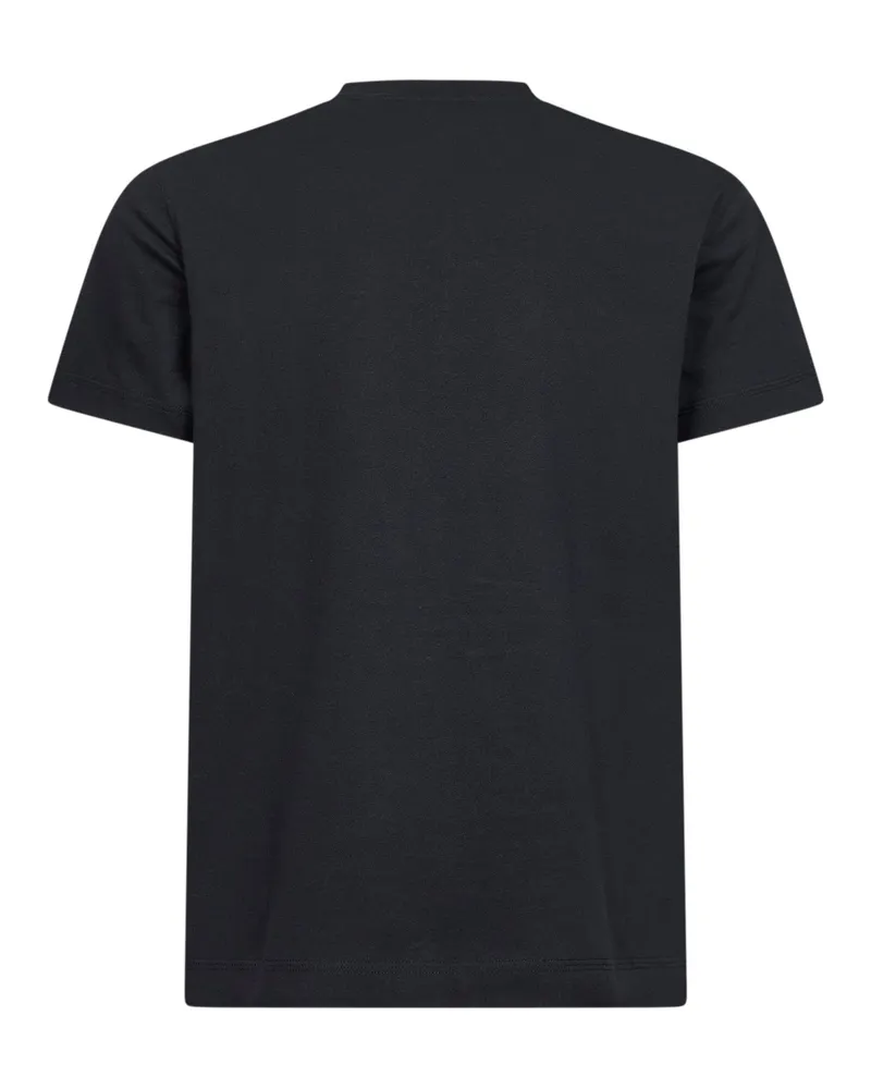 Burberry Men Black Cotton Check Patch T-Shirt T-Shirts And Polos Black