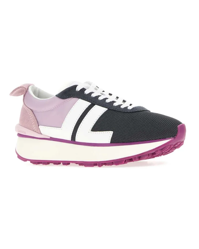 Lanvin Women's Multicolor Fabric And Mesh Sneakers Rougelilas Multicolor