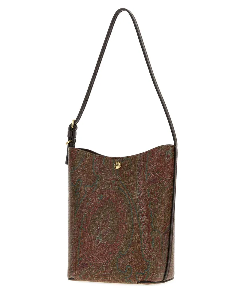 Etro Paisley-Print Canvas Shoulder Bag — Multicolor Multicolor