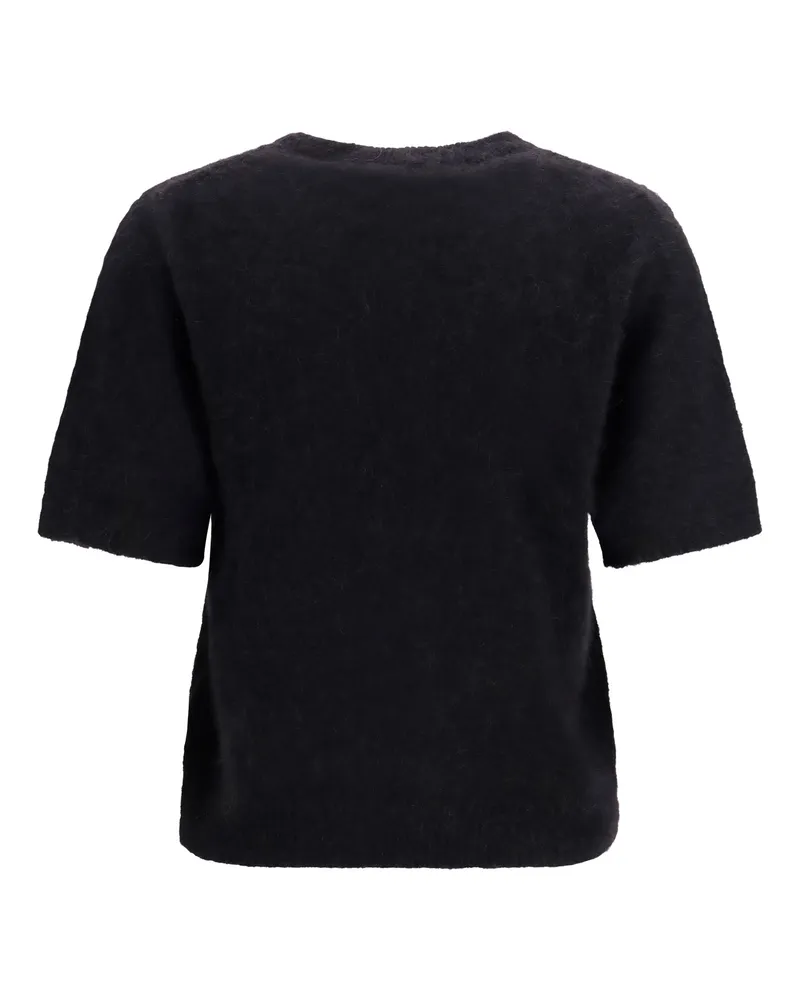 Ganni Women's Alpaca And Wool-Blend T-Shirt Black T-Shirts Polos Black