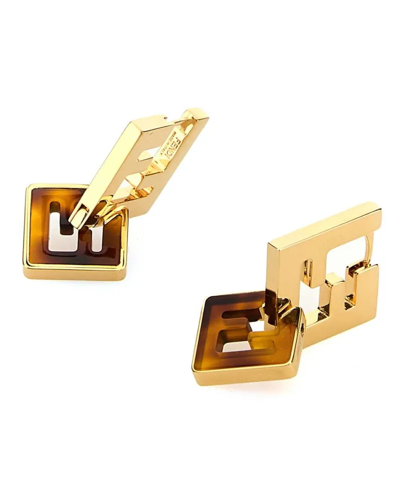 Fendi Women's Printed Plexiglass And Metal Forever  Earrings Orosofttartaruga Orecchini Orosofttartaruga