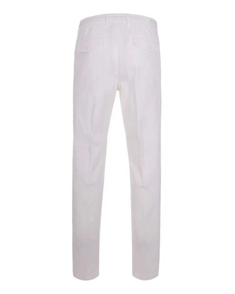 Eleventy Men's Jogger Trousers White Cotton White