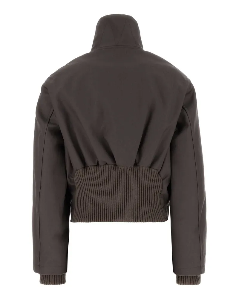 Victoria Beckham Cropped Quilted Jacket — Gray Gray