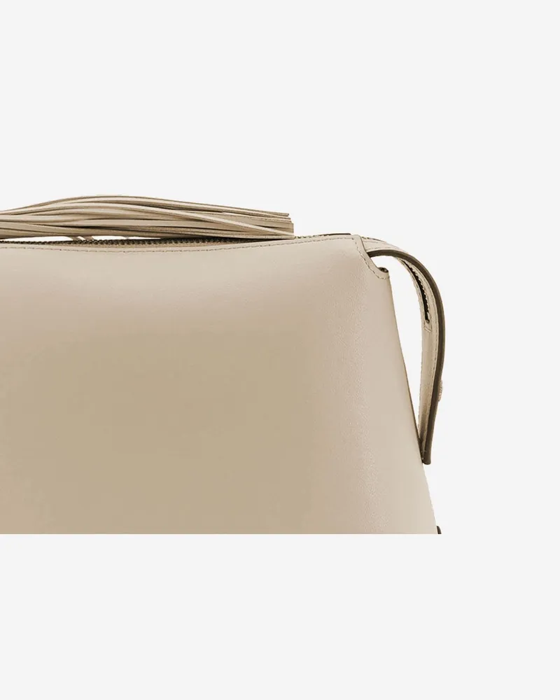 Pinko Women's Beauty Case With Logo Beige Leather Accessory Beige