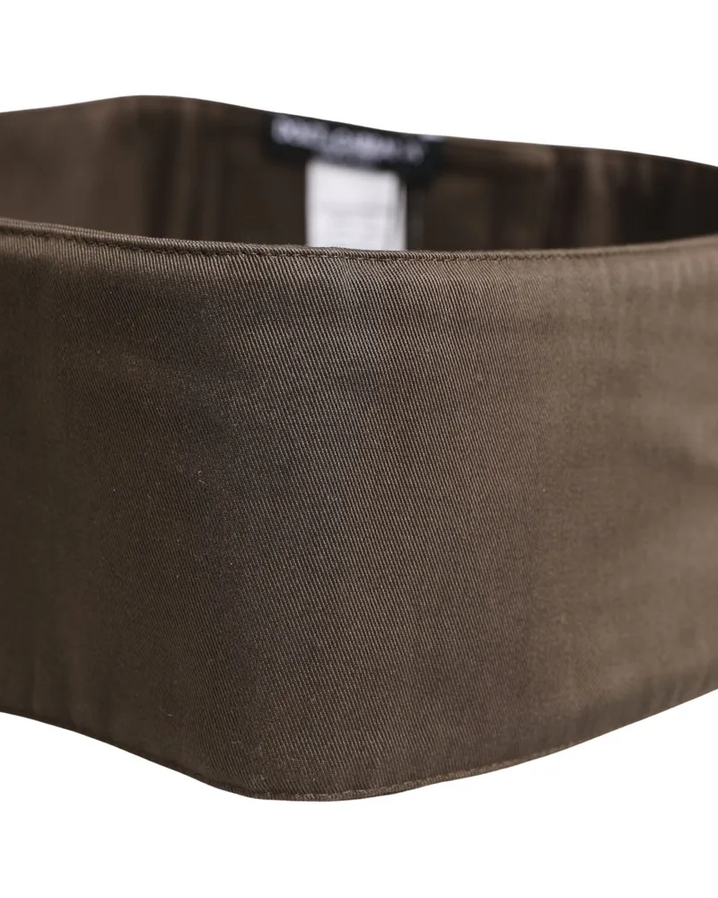 Dolce & Gabbana Brown Viscose Wide Belt Waist Cummerband Men Nylon Elastane Brown
